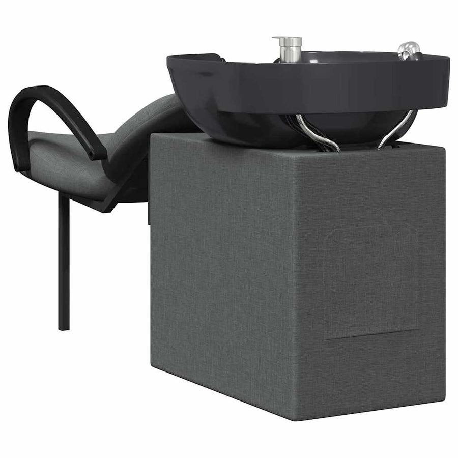 Shampoo Stoel Donkergrijs en Zwart 63 x 141 x 92 cm Stof