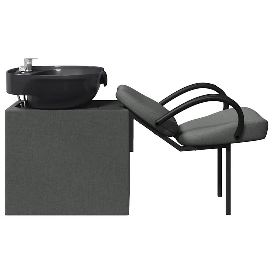 Shampoo Stoel Donkergrijs en Zwart 63 x 141 x 92 cm Stof