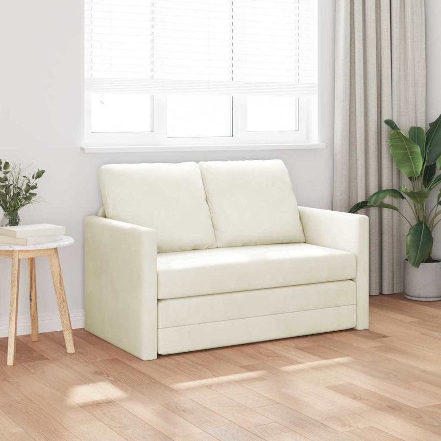 Slaapbank 122cm Crème Fluweel