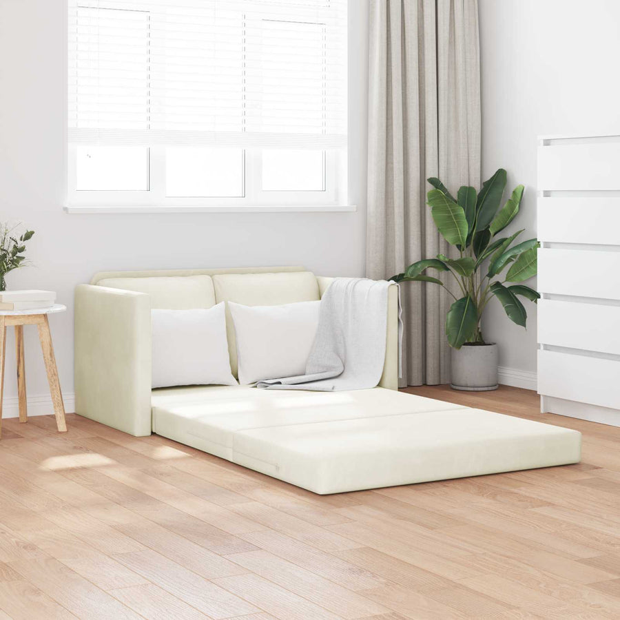 Slaapbank 122cm Crème Fluweel