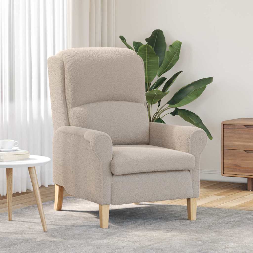 Fauteuil Lichtgrijs 76 x 94 x 102 cm Zachte Sherpa stof