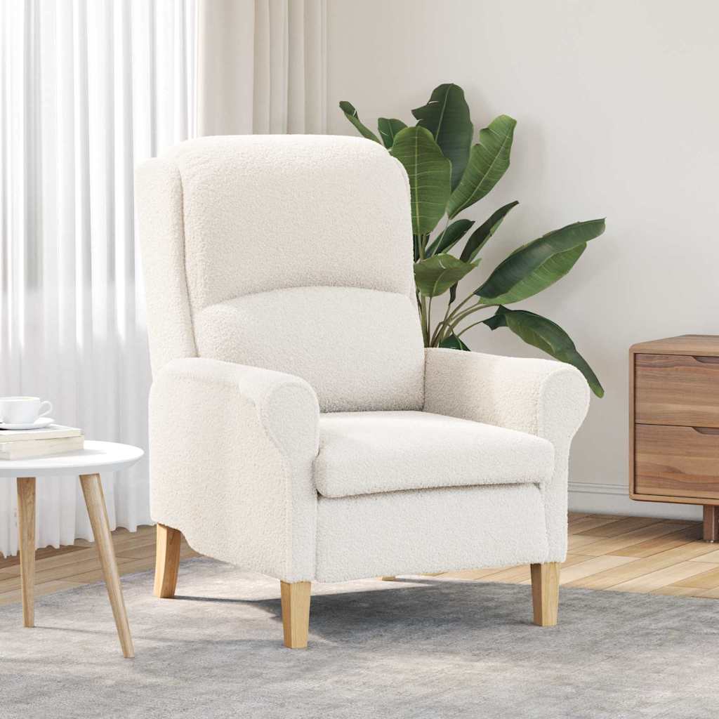 Fauteuil Crème Zachte Sherpa stof