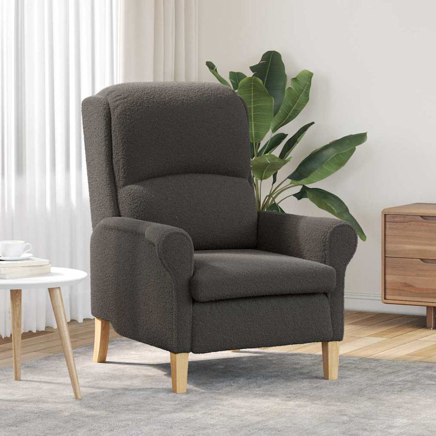 Fauteuil Donkergrijs 76 x 94 x 102 cm Zachte Sherpa stof
