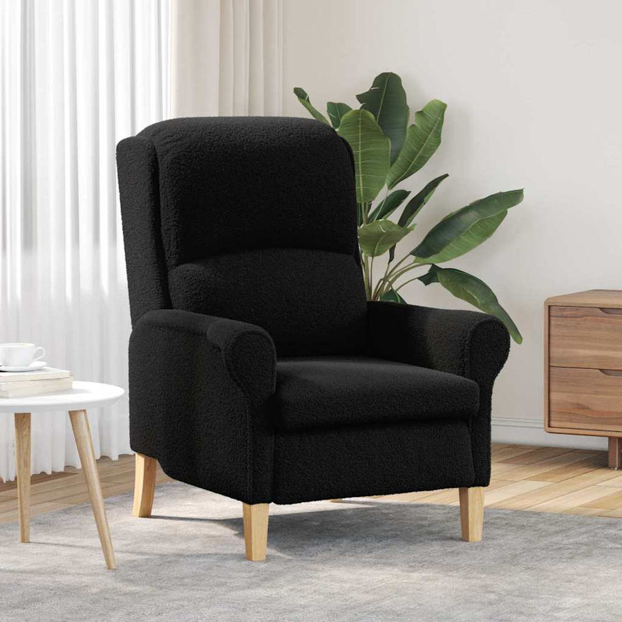 Fauteuil Zwart 76 x 94 x 102 cm Zachte Sherpa stof