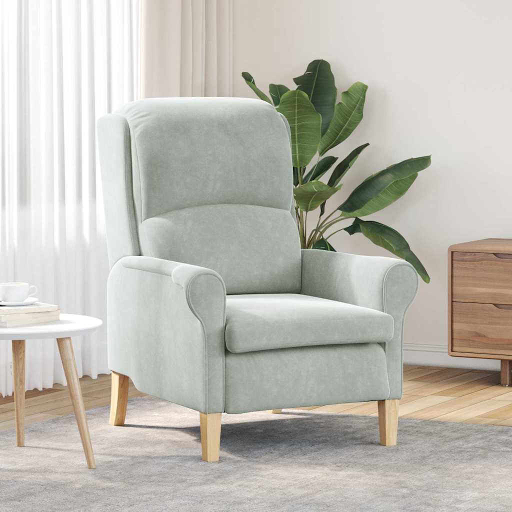 Fauteuil Lichtgrijs 76 x 94 x 102 cm Fluweel