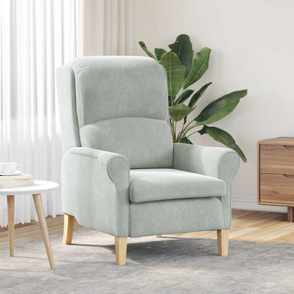 Fauteuil Lichtgrijs 76 x 94 x 102 cm Fluweel