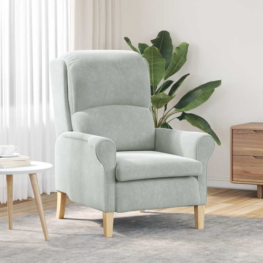 Fauteuil Lichtgrijs 76 x 94 x 102 cm Fluweel