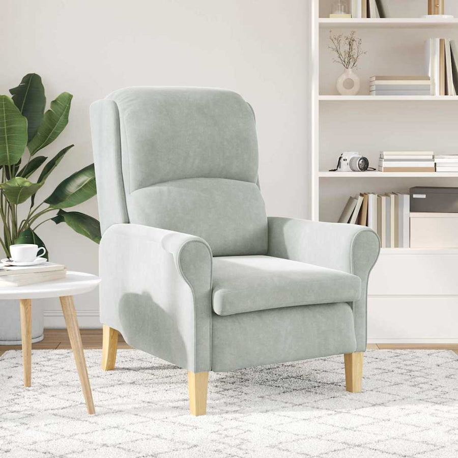 Fauteuil Lichtgrijs 76 x 94 x 102 cm Fluweel
