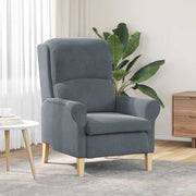 Fauteuil donkergrijs fluweel 76x94x102 cm