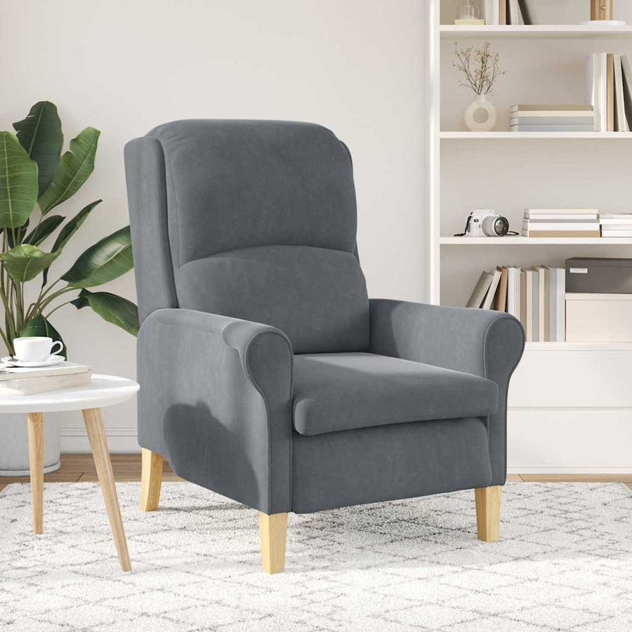 Fauteuil Donkergrijs 76 x 94 x 102 cm Fluweel