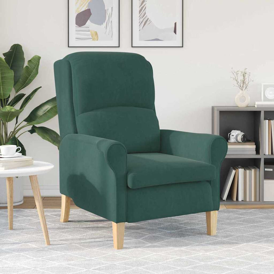 Fauteuil Donkergroen 76 x 94 x 102 cm Fluweel