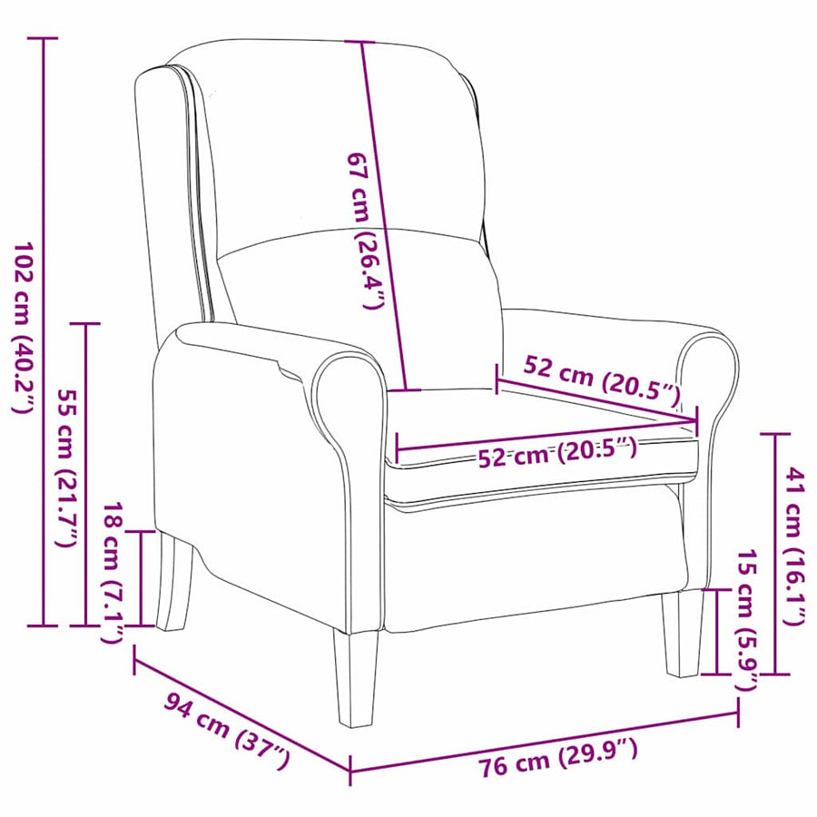 Fauteuil Zwart 76 x 94 x 102 cm Fluweel