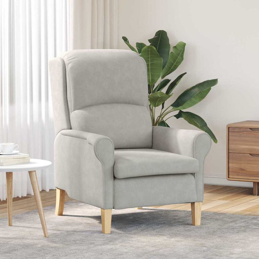 Fauteuil Lichtgrijs 76 x 94 x 102 cm Microvezel