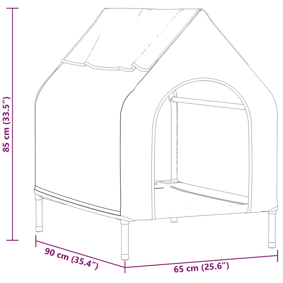 Huis voor Huisdieren Zwart 110 x 75 x 90 cm Staal
