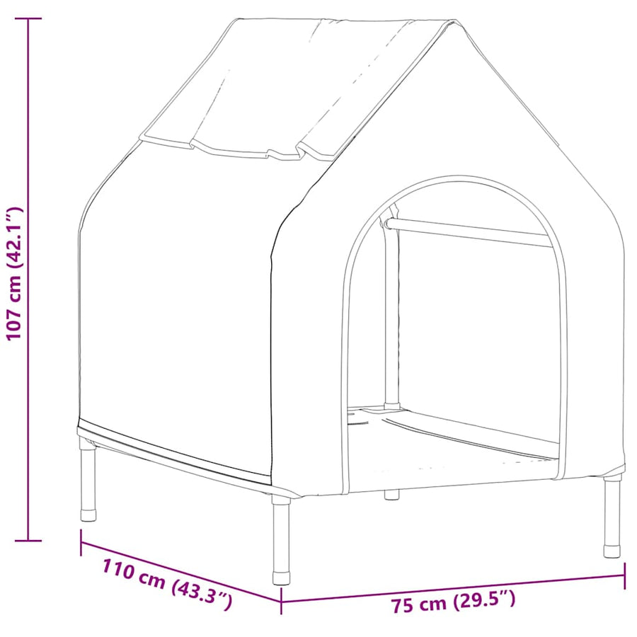 Huis voor Huisdieren Zwart 110 x 75 x 90 cm Staal