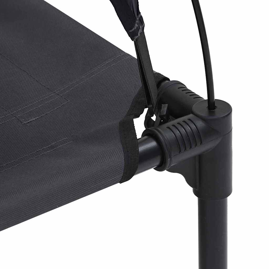 Verhoogd Hondenbed Polyester Stof, Metalen Frame 76 x 62 x 70.5 cm Zwart