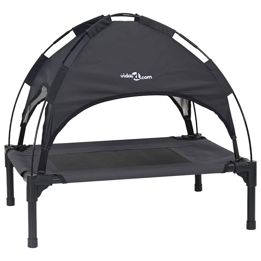 Verhoogd Hondenbed Polyester Stof, Metalen Frame 76 x 62 x 70.5 cm Zwart