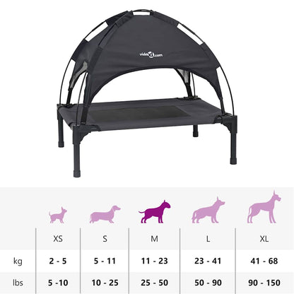 Verhoogd Hondenbed Polyester Stof, Metalen Frame 76 x 62 x 70.5 cm Zwart