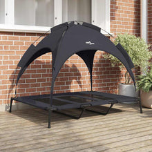 Verhoogd Hondenbed Met Verwijderbaar Dak Xl Staal 122 x 93 x 106.5 cm Zwart