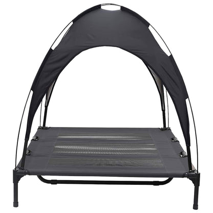 Verhoogd Hondenbed Met Verwijderbaar Dak Xl Staal 122 x 93 x 106.5 cm Zwart