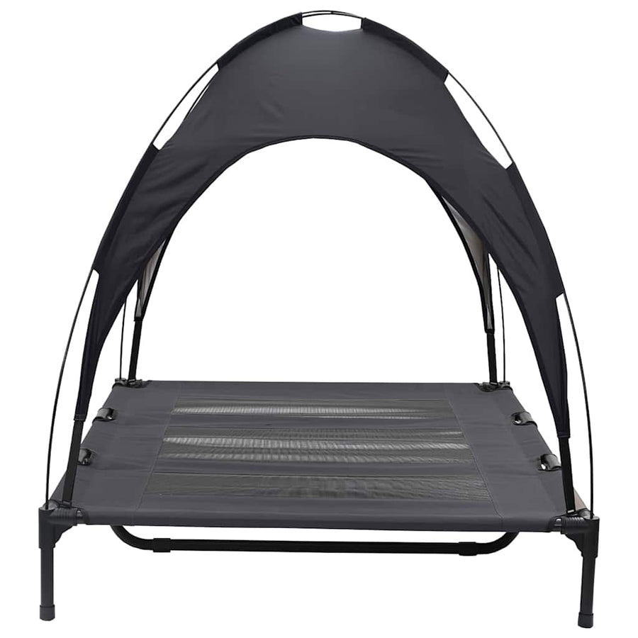Verhoogd Hondenbed Met Verwijderbaar Dak Xl Staal 122 x 93 x 106.5 cm Zwart