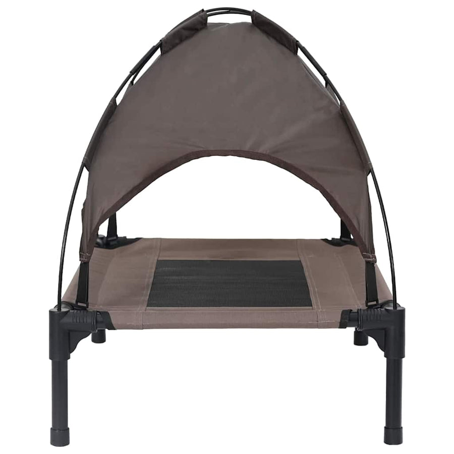 Verhoogde Hond Bed Met Verwijderbaar Dak S Staal 62 x 48 x 61 cm Bruin