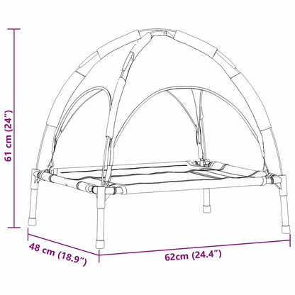 Hondenbed Staal 62 x 48 x 61 cm Zilvergrijs