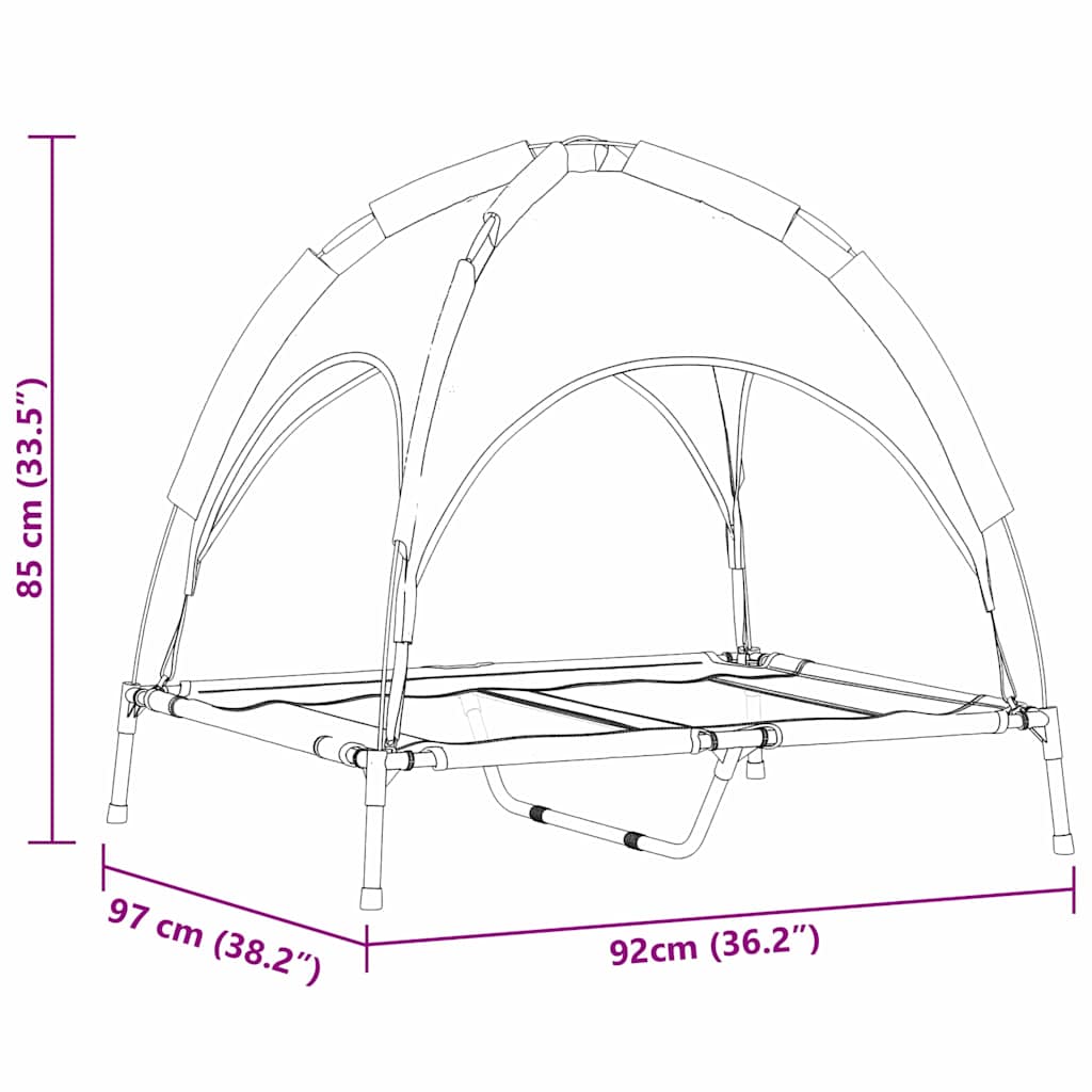 Hondenbed Staal 92 x 77 x 82,5 cm Zilvergrijs