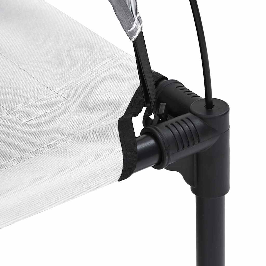 Verhoogd Hondenbed Met Afneembare Luifel Xl Staal 122 x 93 x 106.5 cm Zilvergrijs