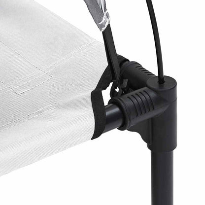 Verhoogd Hondenbed Met Afneembare Luifel Xl Staal 122 x 93 x 106.5 cm Zilvergrijs