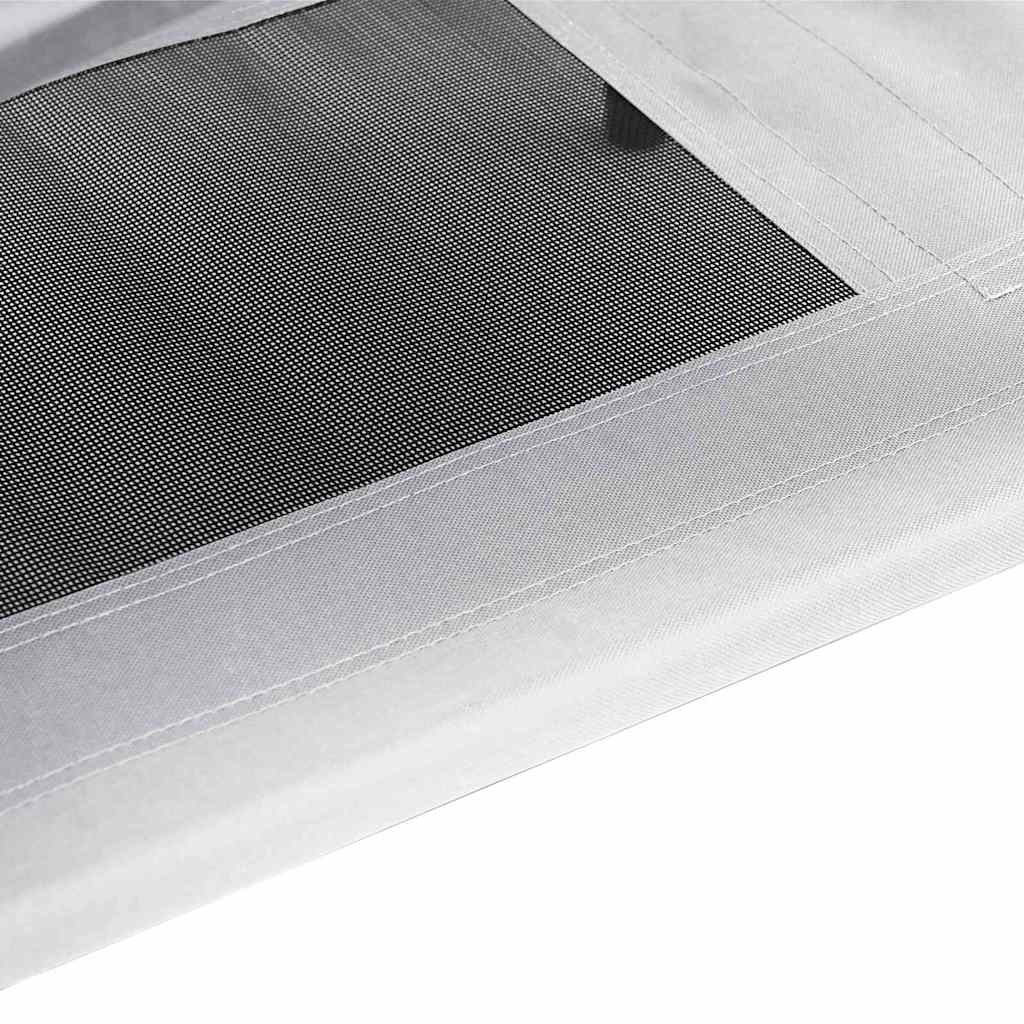 Verhoogd Hondenbed Met Afneembare Luifel Xl Staal 122 x 93 x 106.5 cm Zilvergrijs