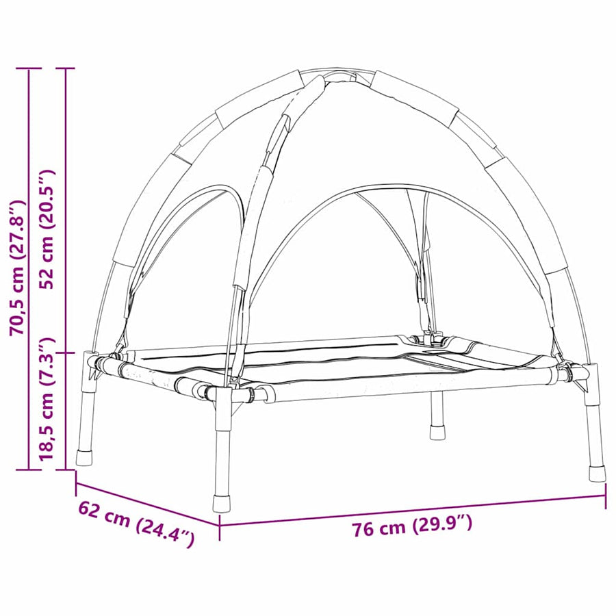 Hondenbed Staal 76 x 62 x 70,5 cm Marineblauw