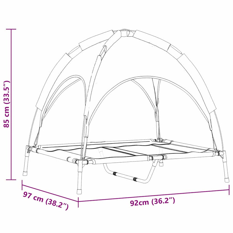 Hondenbed Staal 92 x 77 x 82,5 cm Marineblauw