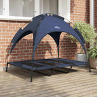 Hondenbed staal 122x93x106,5 cm marineblauw