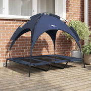 Hondenbed staal 122x93x106,5 cm marineblauw