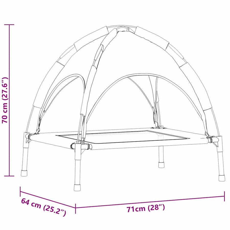 Hondenbed Zwart 71 x 64 x 71 cm Staal