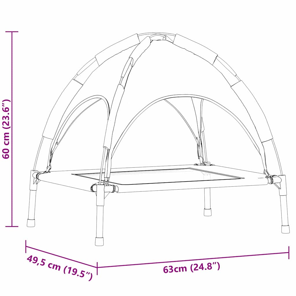 Hondenbed Bruin 63 x 49,5 x 60 cm Staal