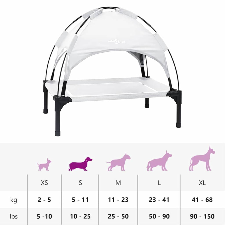 Hondenbed Zilvergrijs 63 x 49,5 x 60 cm Staal