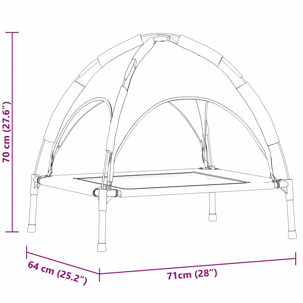 Hondenbed Zilvergrijs 71 x 64 x 71 cm Staal