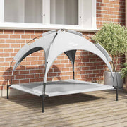 Hondenbed verhoogd 104x86x84.5 cm staal zilvergrijs