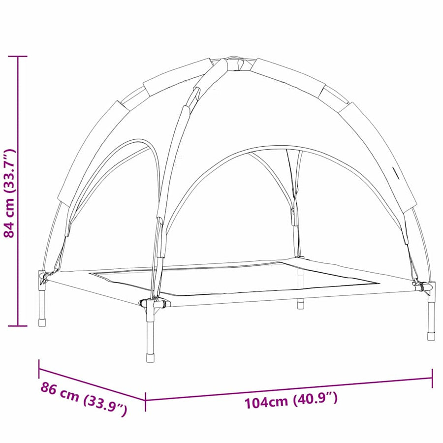 Hondenbed Zilvergrijs 104 x 86 x 84,5 cm Staal