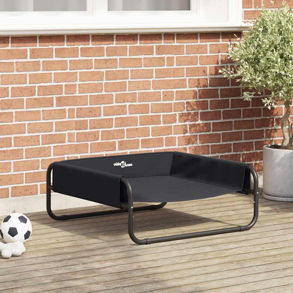 Hondenbed Staal 75 x 75 x 30 cm Zwart