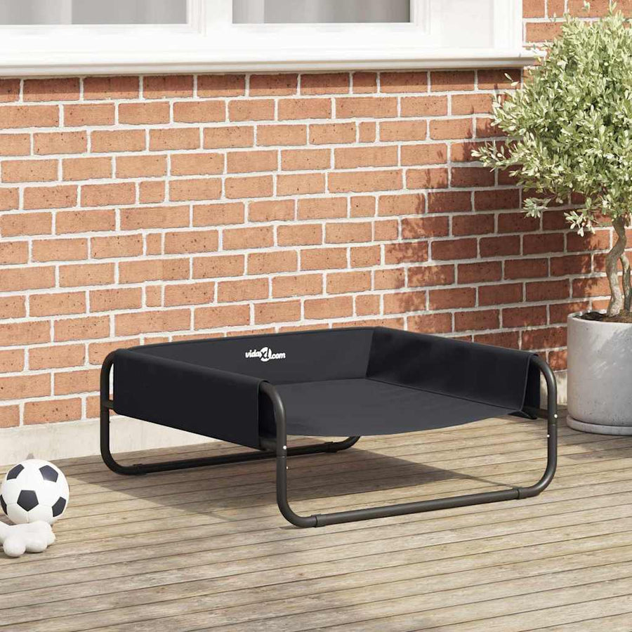 Hondenbed Staal 75 x 75 x 30 cm Zwart