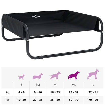 Hondenbed Staal 75 x 75 x 30 cm Zwart