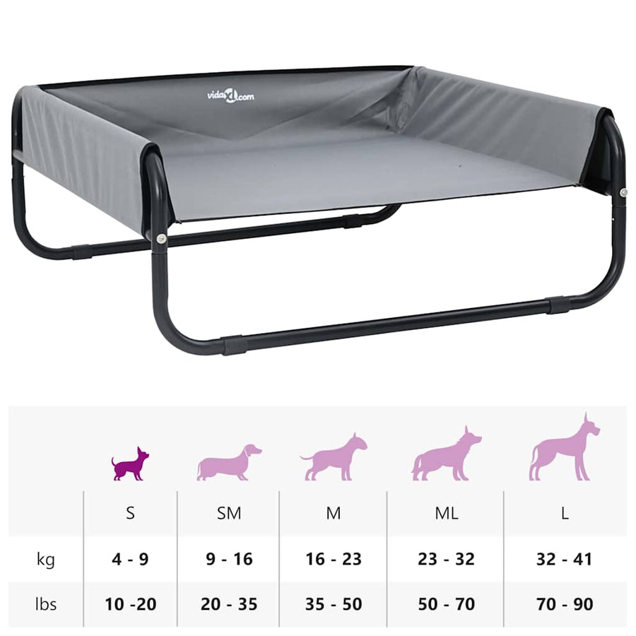 Hondenbed Staal 57 x 57 x 24 cm Lichtgrijs