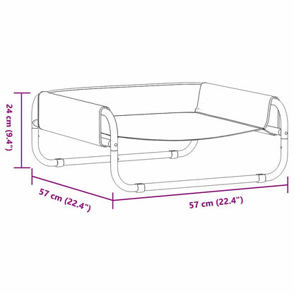 Hondenbed Staal 57 x 57 x 24 cm Lichtgrijs