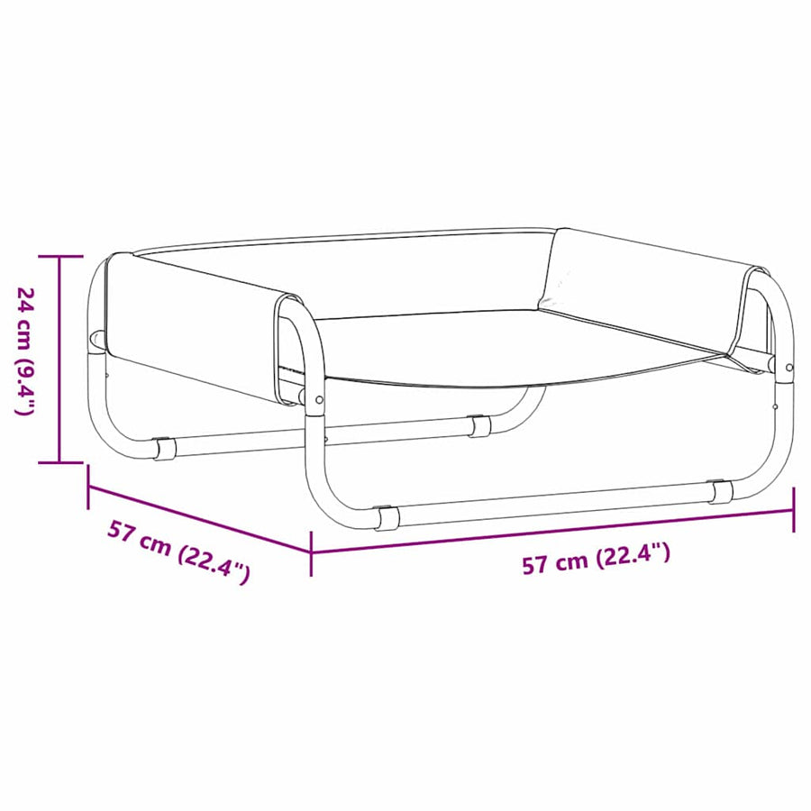 Hondenbed Staal 57 x 57 x 24 cm Lichtgrijs