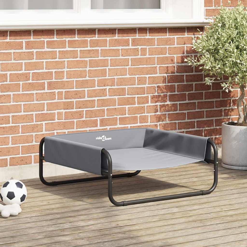 Hondenbed Staal 70 x 70 x 28,5 cm Lichtgrijs