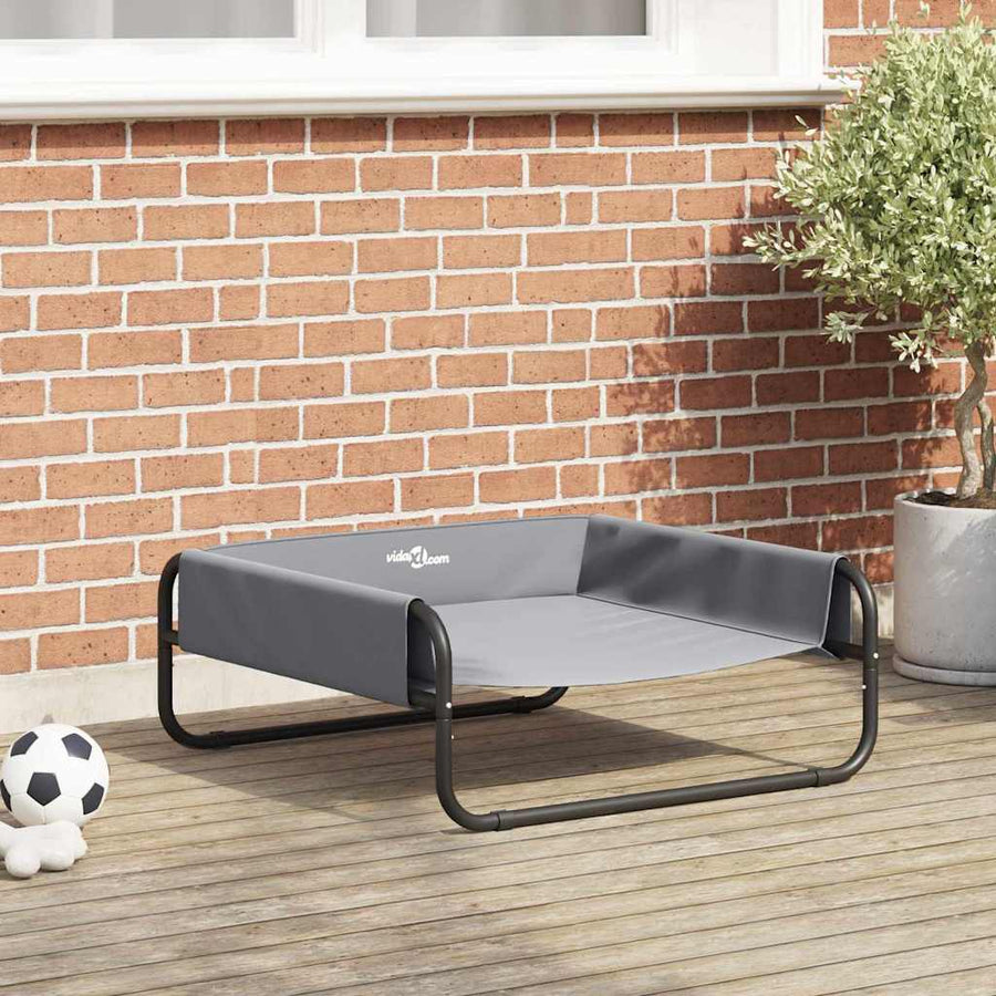 Hondenbed Staal 75 x 75 x 30 cm Lichtgrijs