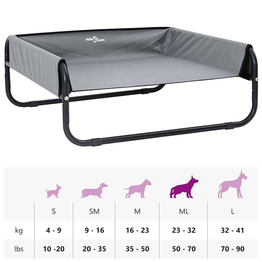Hondenbed Staal 75 x 75 x 30 cm Lichtgrijs